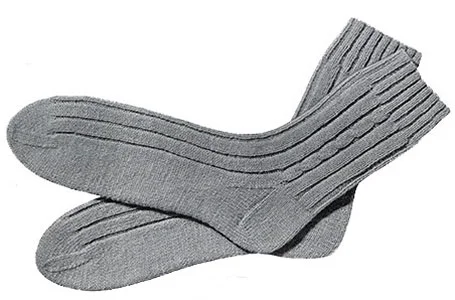 Mens Rib and Cable Socks Pattern, No. 613