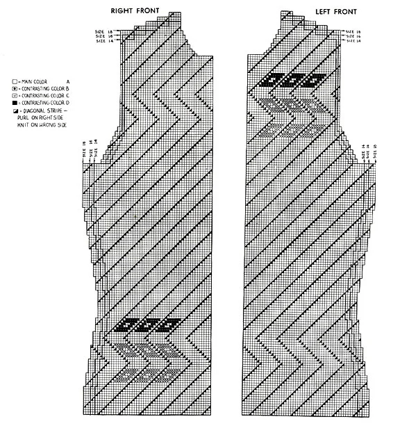 Traveler Cardigan Pattern chart