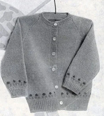 Cardigan with Tulips Pattern