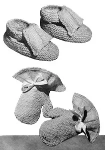 Mitten and Shoe Set Pattern #5061