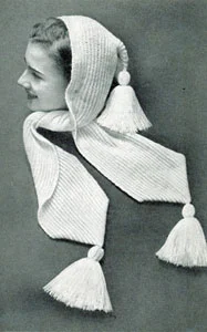 Knitted Cap with Scarf Pattern
