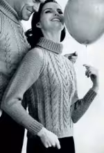 Lady's Cable Turtle Neck Sweater Pattern #736-22A